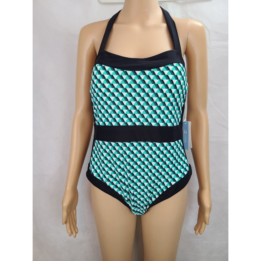 New Cupshe Women's (OX,  XL) Black, Green, White Halter Top Swimwear